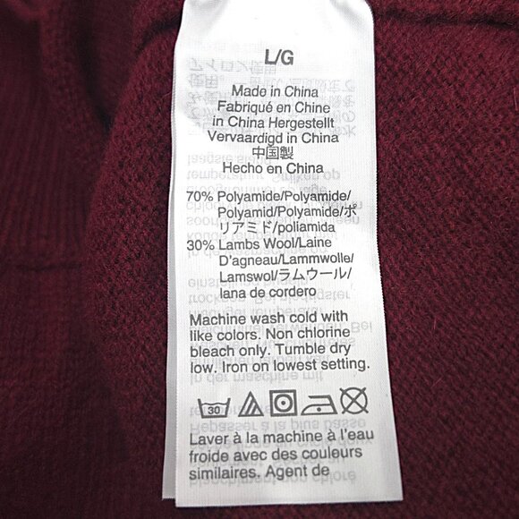 J.Crew Burgundy Soft Lambs Wool Blend Crewneck Sweater Jewel Buttons Large NWT - Picture 10 of 13